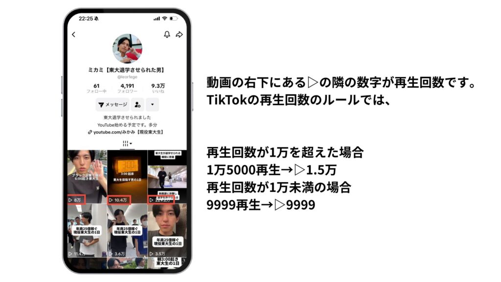 TikTokの再生回数の確認方法
mやkの表記がなくなったので最新版を記載