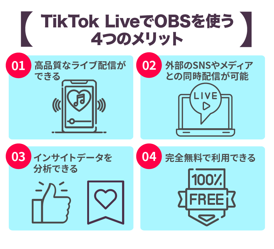 TikTok LiveでOBSを使う4つのメリット