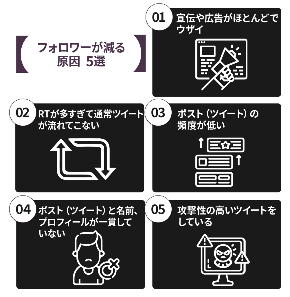 フォロワーが減る原因5選