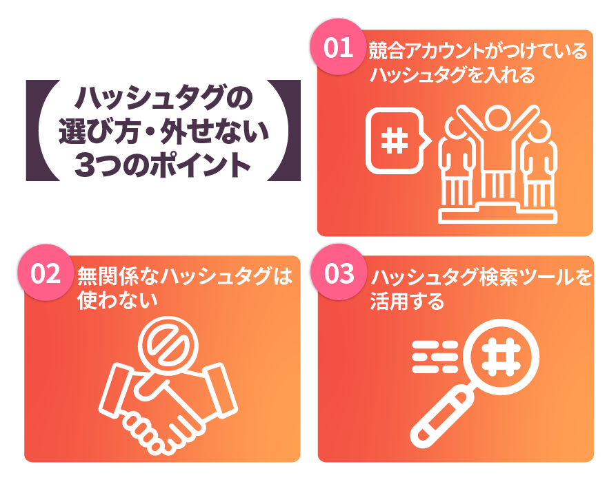 ハッシュタグの選び方・外せない3つのポイント