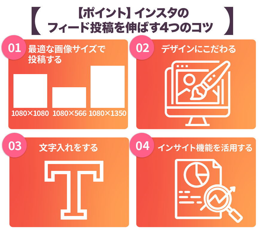 インスタのフィード投稿を伸ばす4つのコツ