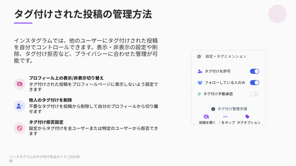 インスタで他人にタグ付けされた投稿を非表示にする方法