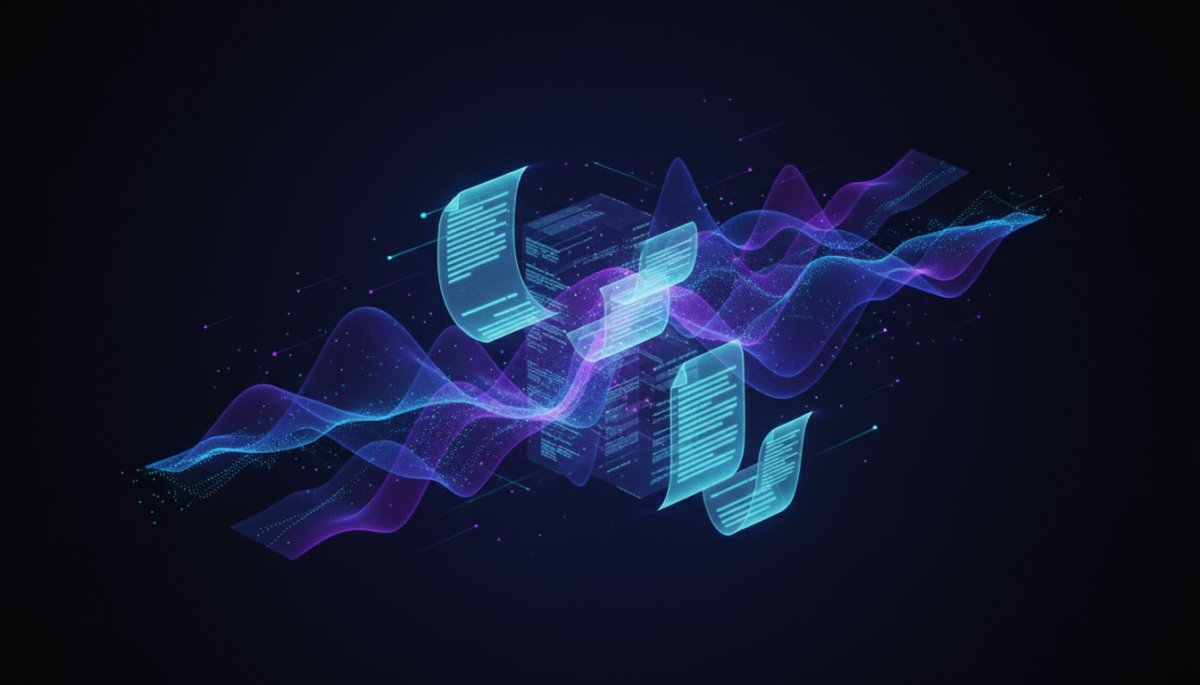 AI動画要約の仕組みを示す概念図とテクノロジーイメージ