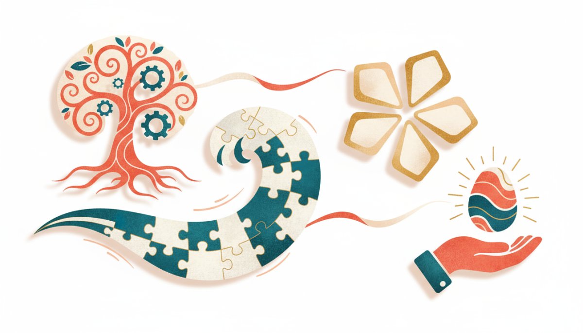 YouTube概要欄のメリットを視覚的に表現したインフォグラフィック風イラスト