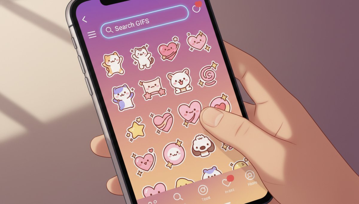 インスタGIFスタンプ検索画面の使い方