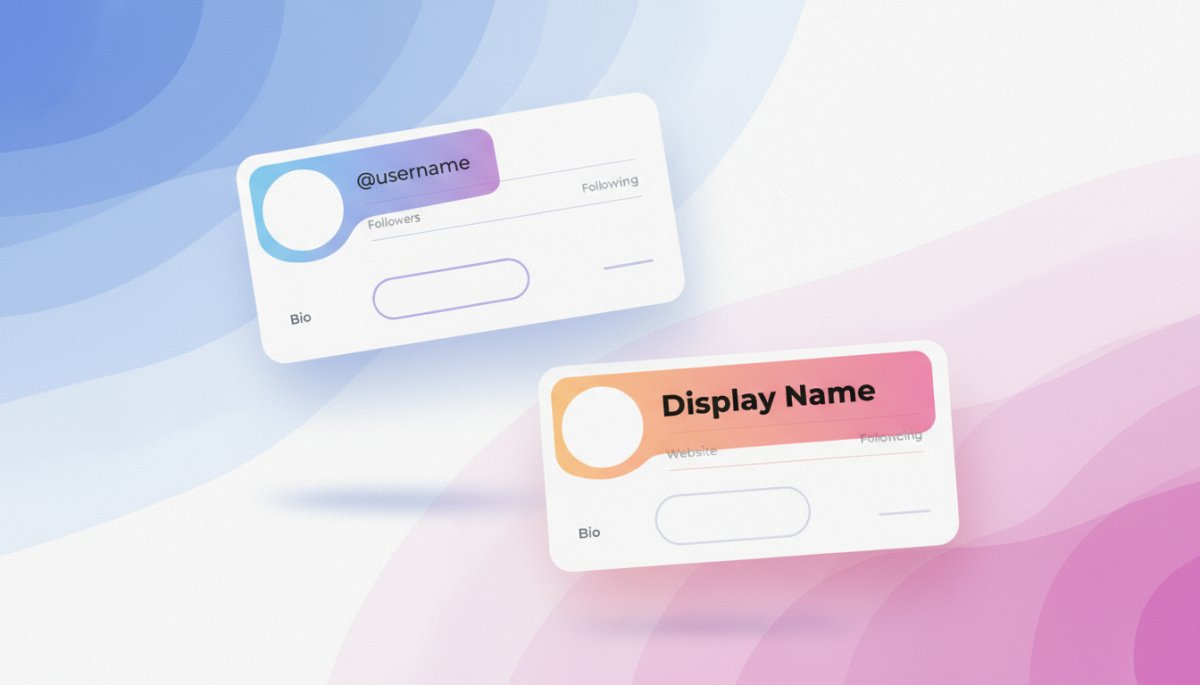 インスタグラムのプロフィール画面でIDと名前の違いを示す比較イメージ