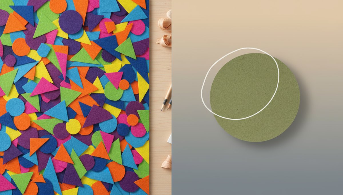 シンプルなプレゼンテーション資料とデザイン要素の比較