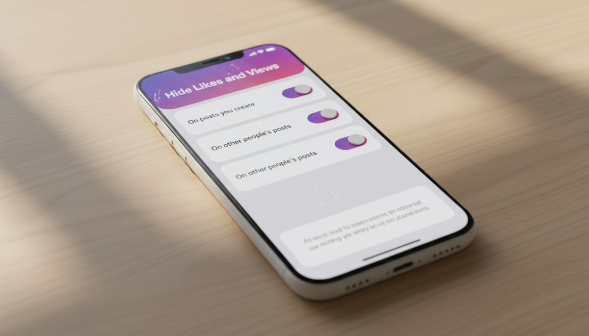 インスタグラムのいいね非表示機能の設定画面