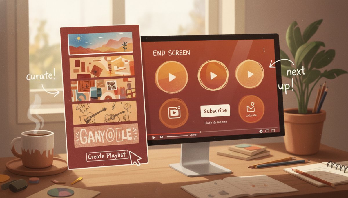 YouTube 再生リスト 終了画面 活用 視聴維持率